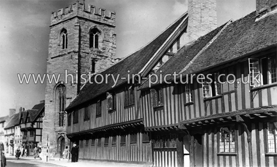 The Grammer School and Guild Tower, Stratford upon Avon, Warwickshire. c.1950's